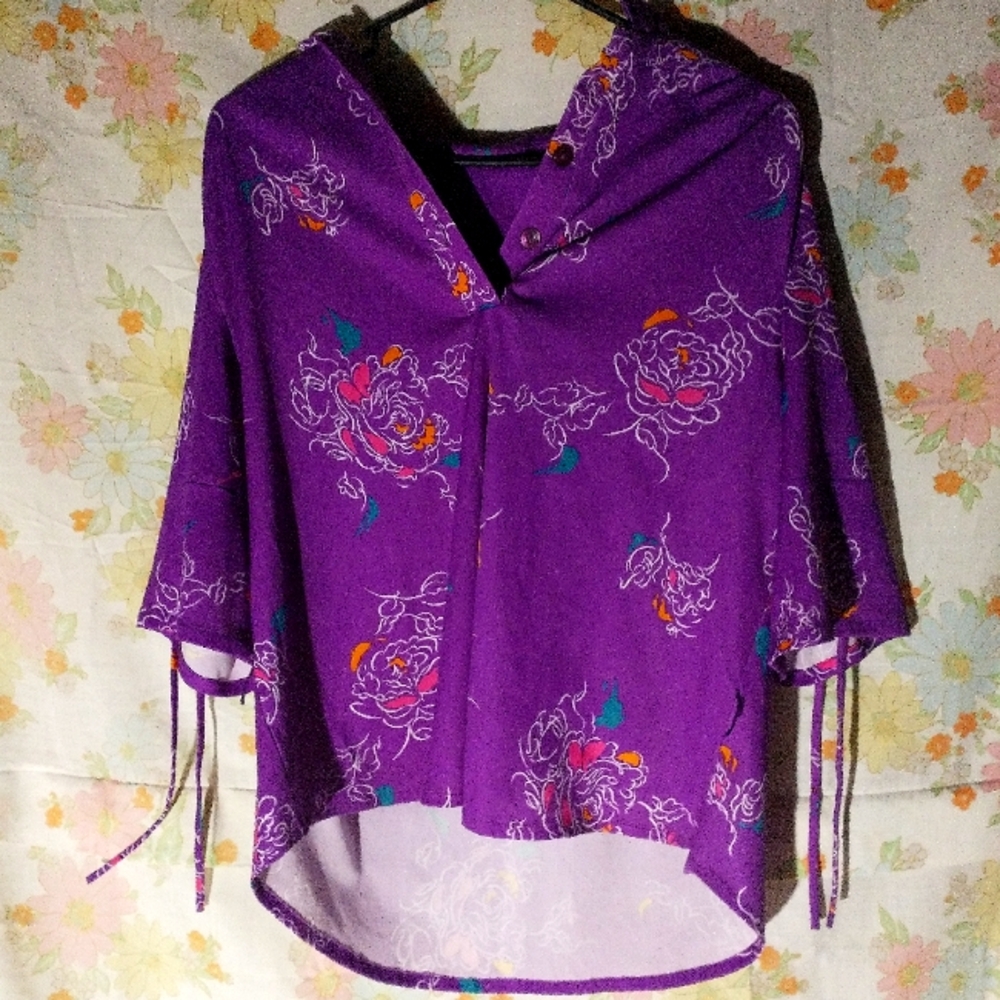 Ladies Medium Top Size 18 Skirt Combo Purple with Floral Design